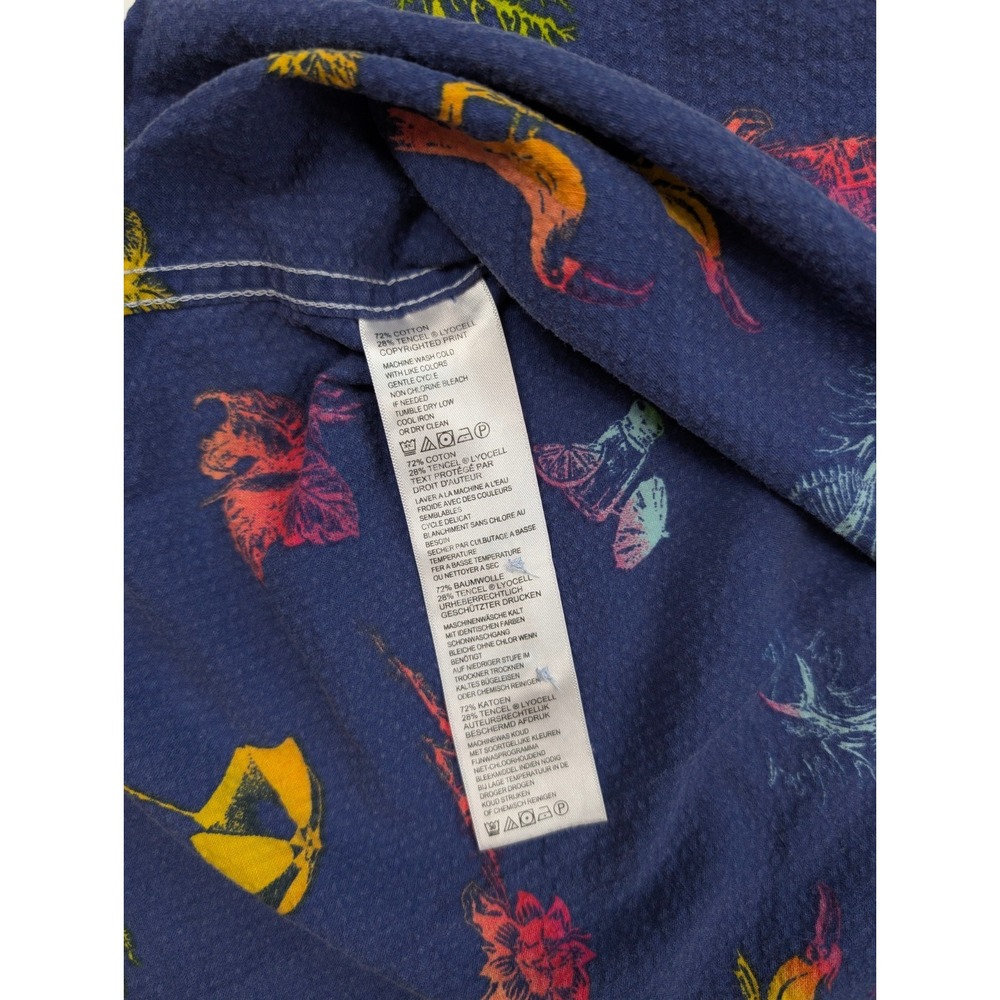 Tommy Bahama Hawaiian‎ Striped Button Up Palm Versational Men's Size Medium - Picture 3 of 6